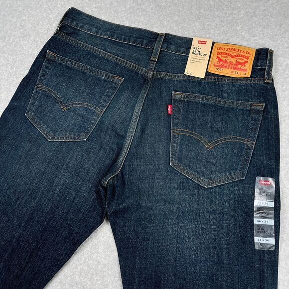 NEW Levis 517 Jeans Mens 34 x 34 Slim Fit Bootcut Dark Denim Workwear Western - Picture 1 of 16